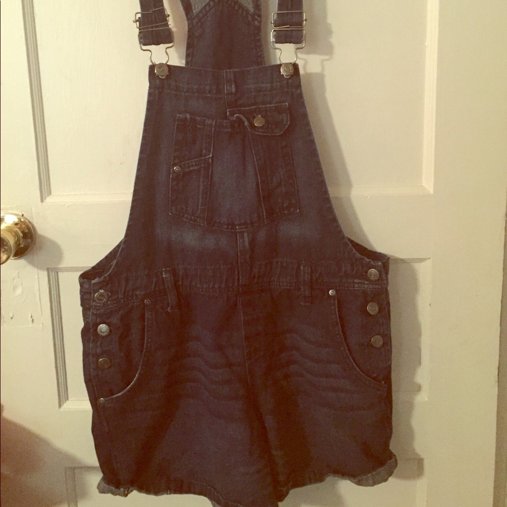 Blue jean Short overalls